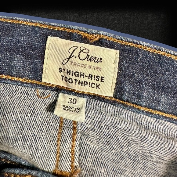 J. Crew ‘9” High-Rise Toothpick Skinny Jeans’ in “Classic Rinse” Wash Size 30 - Picture 3 of 14